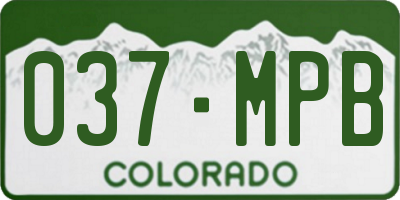 CO license plate 037MPB