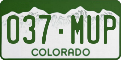 CO license plate 037MUP