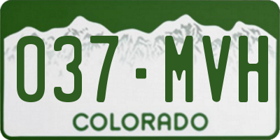 CO license plate 037MVH