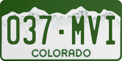 CO license plate 037MVI