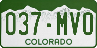 CO license plate 037MVO