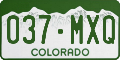 CO license plate 037MXQ