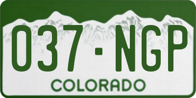 CO license plate 037NGP