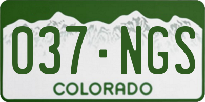 CO license plate 037NGS