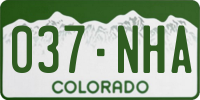 CO license plate 037NHA