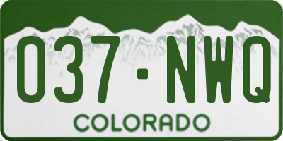 CO license plate 037NWQ