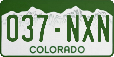 CO license plate 037NXN