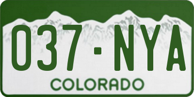CO license plate 037NYA