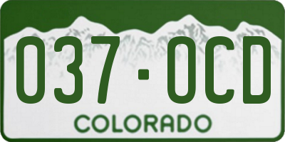 CO license plate 037OCD