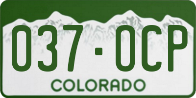 CO license plate 037OCP