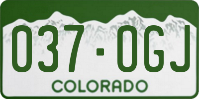 CO license plate 037OGJ