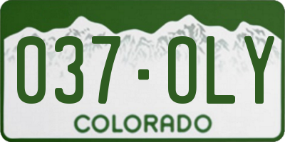 CO license plate 037OLY