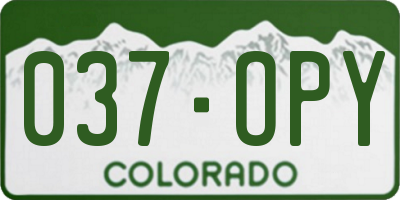 CO license plate 037OPY