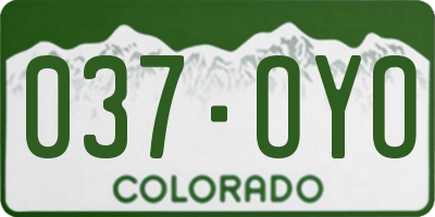 CO license plate 037OYO