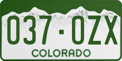 CO license plate 037OZX