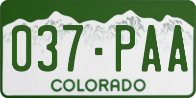 CO license plate 037PAA