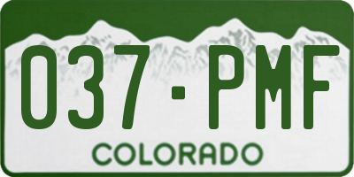 CO license plate 037PMF