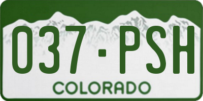 CO license plate 037PSH