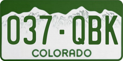 CO license plate 037QBK