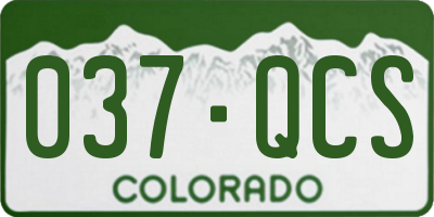 CO license plate 037QCS