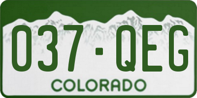 CO license plate 037QEG