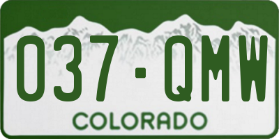 CO license plate 037QMW