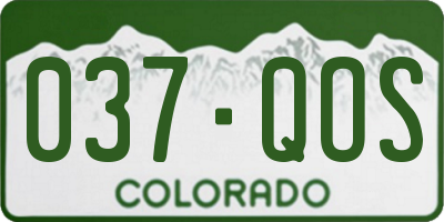 CO license plate 037QOS