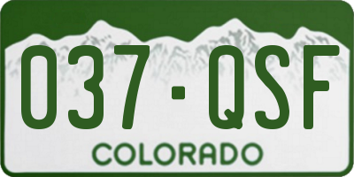 CO license plate 037QSF