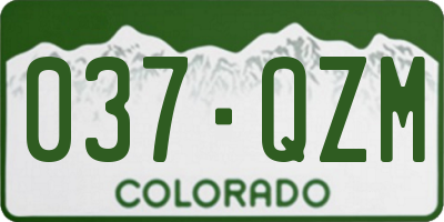 CO license plate 037QZM