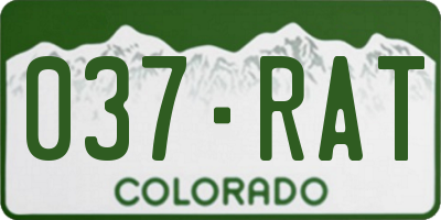 CO license plate 037RAT