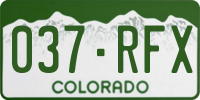 CO license plate 037RFX