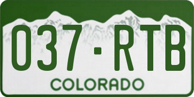 CO license plate 037RTB