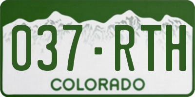 CO license plate 037RTH