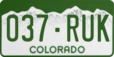 CO license plate 037RUK