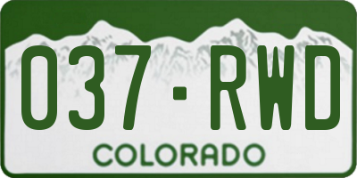 CO license plate 037RWD