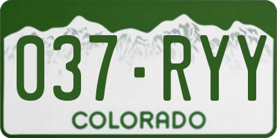 CO license plate 037RYY