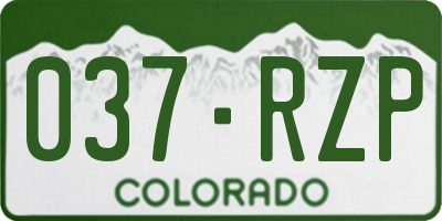 CO license plate 037RZP