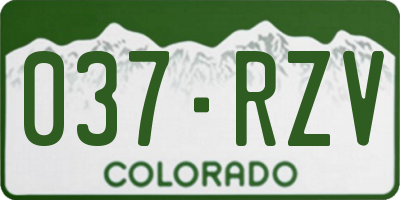 CO license plate 037RZV