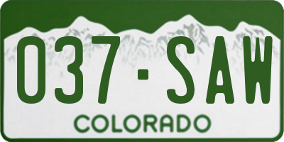 CO license plate 037SAW