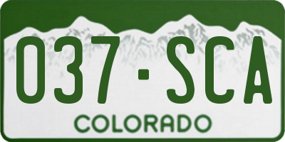 CO license plate 037SCA