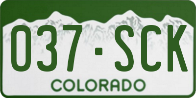 CO license plate 037SCK