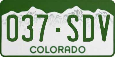 CO license plate 037SDV