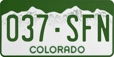 CO license plate 037SFN