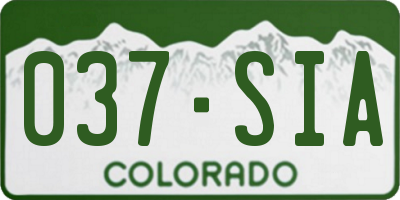 CO license plate 037SIA