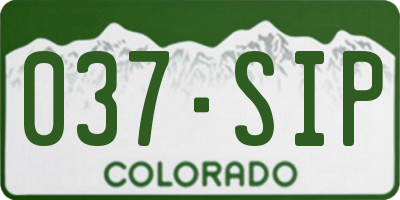CO license plate 037SIP