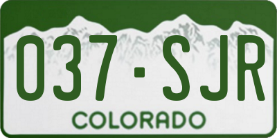 CO license plate 037SJR