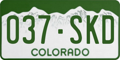 CO license plate 037SKD