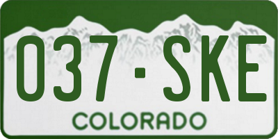 CO license plate 037SKE