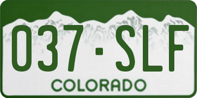 CO license plate 037SLF