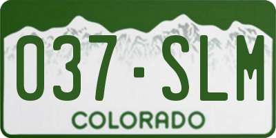 CO license plate 037SLM